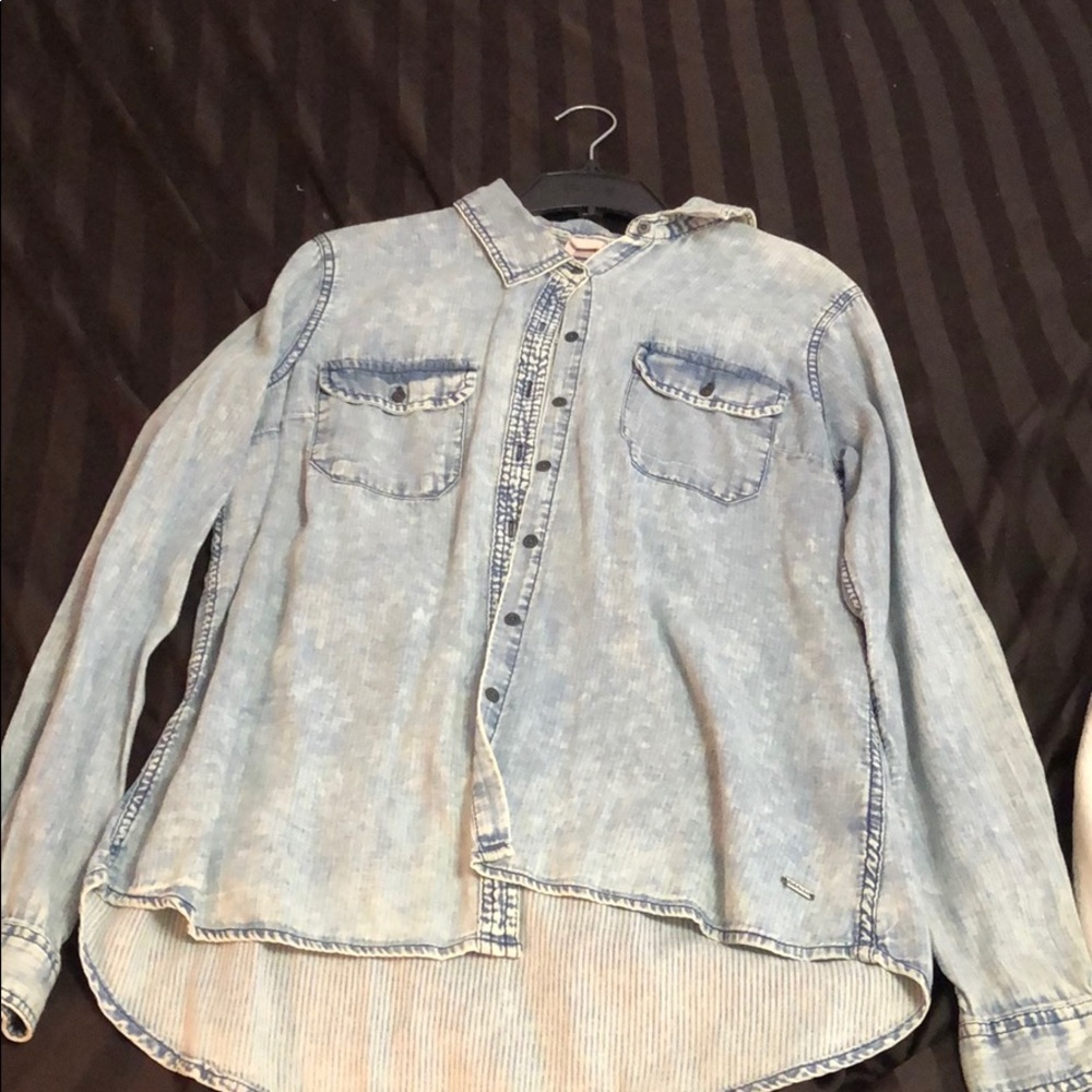 Stretchy jean material top